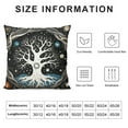 thumbnail image 5 of PRATYUS Tree of Life Pillow Covers, Sun And Moon Throw Pillow Covers, Gothic Bohemian Cushion Covers, Trippy Galaxy Stars Decorative Square Pillow Cases Bedroom Decor, White And Black 18x18in, 5 of 5