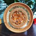 thumbnail image 3 of ENJOYW Plate Mat Woven Multipurpose Handmade Chinese Knot Rattan Thermal Insulation Coaster for Daily Use Placemat, 3 of 7