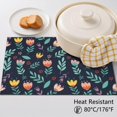 thumbnail image 5 of Placemat, Pioneer Flower Floral Print Pattern Place Mats Table Mat Set Of 2, PVC Washable Placemats for Party Kitchen Dining Decoration, 18x12 Inch, Fade Resistant, 5 of 6