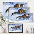 thumbnail image 4 of Designart 'Horses Running In Winter On Blue' Farmhouse Framed Canvas Wall Art Print, 4 of 5