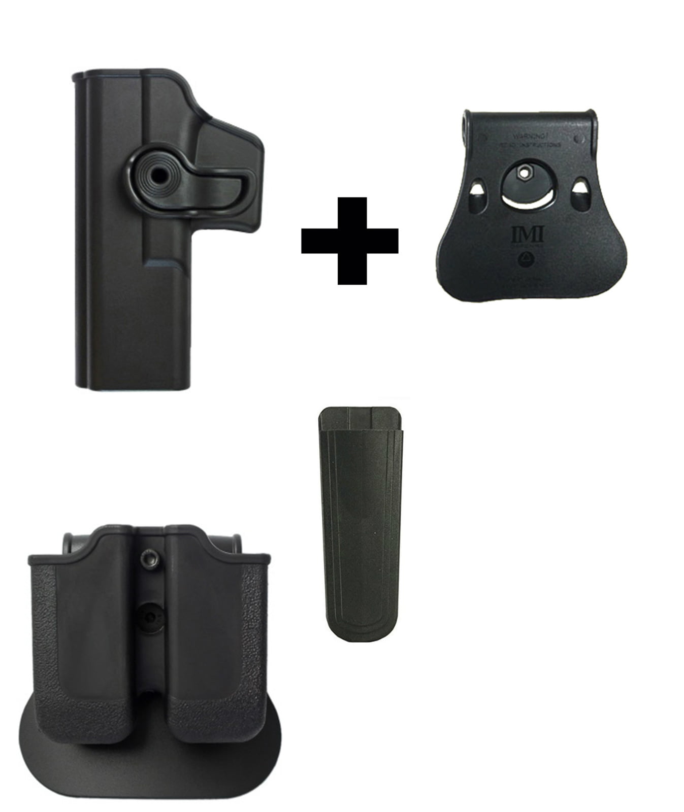 Tactical Military Holster Holder Stack Black Plastic Army Israel Idf New 