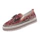thumbnail image 5 of Zapatillas de deporte sin cordones a la moda para mujer, brillo de diamantes de imitación para mujer, mocasines de plataforma lindos zapatos planos informales con lazo para niñas Wmkox8yii  ahfdhkah678, 5 of 8