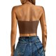 thumbnail image 5 of VISgogo Tops de tubo sin tirantes para mujer, tops cortos sin mangas de verano con dobladillo con flecos de jacquard de ganchillo de color sólido VISgogo  moda, 5 of 6