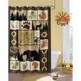 thumbnail image 2 of Fall Vintage Shower Curtain Set ，Waterproof Fabric Shower Curtains Boho Forest Bear Deer Maple Leaves Wood Grain Shower Curtains for Bathroom,Bathroom Decor 36"x72", 2 of 7