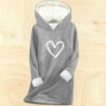 thumbnail image 3 of FNFYFH Hoodies for Women Thermal Fleece Liend Graphic Hoodie Hooded Pullover Sweatshirt Thickened Cozy Loungewear Winter Tunic Tops, 3 of 5