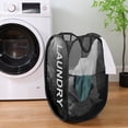 thumbnail image 4 of Buenod Painting Mesh Hamper Collapsible Laundry Basket Portable Pop Up Laundry Hamper, 72L, Black, 4 of 9