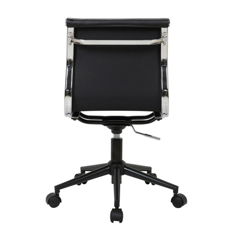 Indoor Home Office Furniture Masters Industrial Task Chair In Black Base And Black Faux Leather
