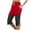 Red F, variant on Bovxnpu Plus Size Pants For Women, Capris Pants for Women Casual Cropped Pants With Pocket, Women Solid Printing Elastic Waist Sports Casual Capris Pants L