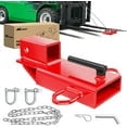 Pre-Owned Nilight Forklift Trailer Hitch Attachment Fits 2 inch Receiver Clamp on Pallet Fork Trailer Towing Adapter with Safety Chain & 5/8 Hitch Pin Clip Red