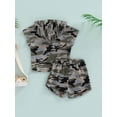 thumbnail image 4 of Franhais 2 Pcs Infant Casual Outfits, Toddler  Camouflage Print Zip Pullover + Shorts with Bow, 4 of 9