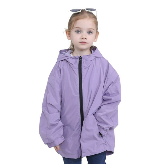 Lightweight Girls Coat Jacket Windproof Outdoor Kids Hiking Travel Wear Comfortable Breathable Casual Fit