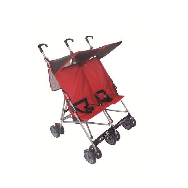 red and black umbrella stroller