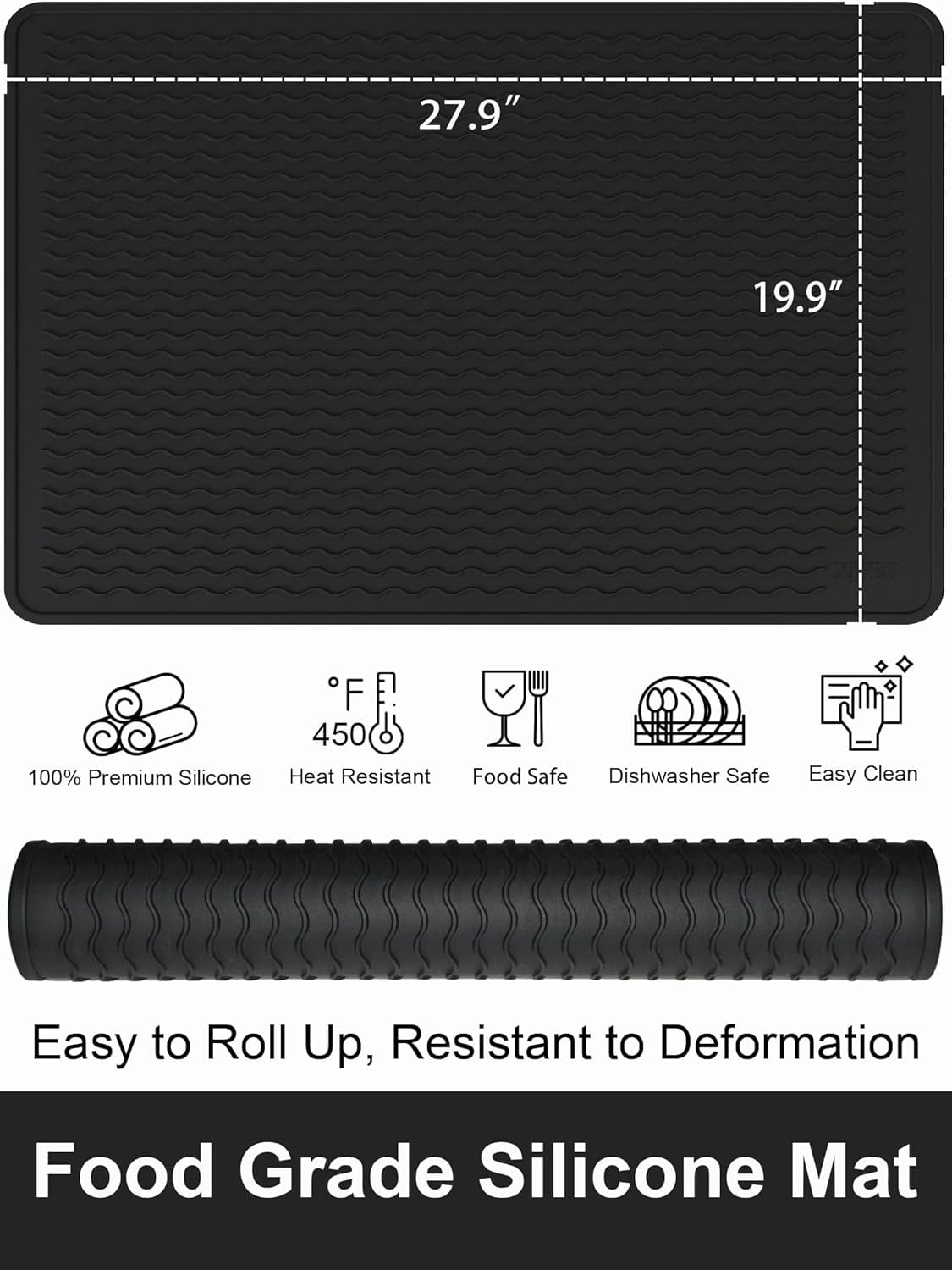 Stove Top Covers, Heavy Duty Silicone Glass Protector, Heat Resistant Mat