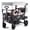 Gray, variant on Rovique 2-Seater Foldable Wagon Stroller with Canopy, Storage & Harness