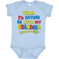 thumbnail image 3 of Inktastic Yeah I'd Rather be with My Grandma in Red Yellow and Blue Boys or Girls Baby Bodysuit, 3 of 5