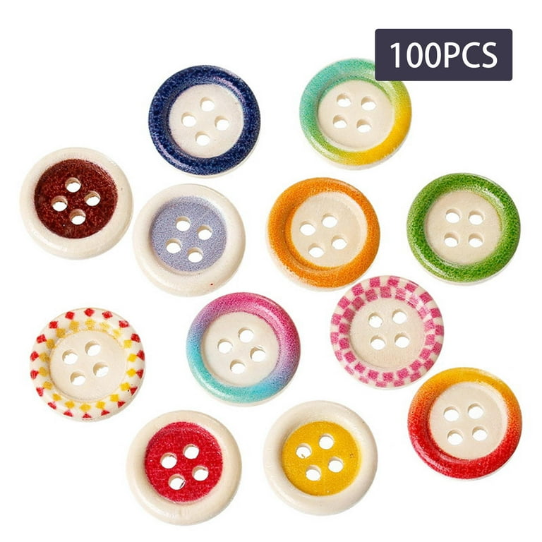 100pcs Wood White Snowflakes Buttons 2 Holes Sewing DIY Crafts
