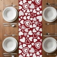 thumbnail image 6 of Red White Valentine's Day Table Runner - 90 Inch Long, Kitchen Dining Table Runner Dresser Scarves, Love Heart Modern Art Romantic Farmhouse Decor for Coffee Tables Wedding Party Banquet, 6 of 8
