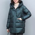 thumbnail image 7 of HTNBO Women Long Quilted Coat Winter Hooded Long Sleeve Puffer Padded Jackets Zip-up Warm Thicken Outerwear Pockets, 7 of 7
