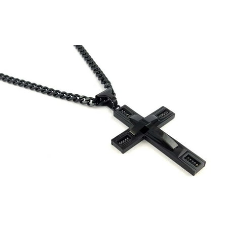 necklace cross ion plated mens walmart