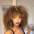thumbnail image 1 of Peluca de pelo corto y rizado europea y americana Mujer negra africana, 1 of 5