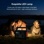 400W Portable Power Station, FlashFish 109200mAh/400Wh Peak 800W Solar Generator With 110V AC Outlet/3 DC Ports/3 USB Ports/LED light, Backup Battery Pack Power Supply for Outdoor Camping Emergency