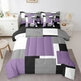 thumbnail image 2 of Erosebridal Purple Geometric Bedding Sets Twin Size, Rectangle Comforter Sets with Sheets, Abstract Room Decor, Reversible 7pcs, 2 of 5