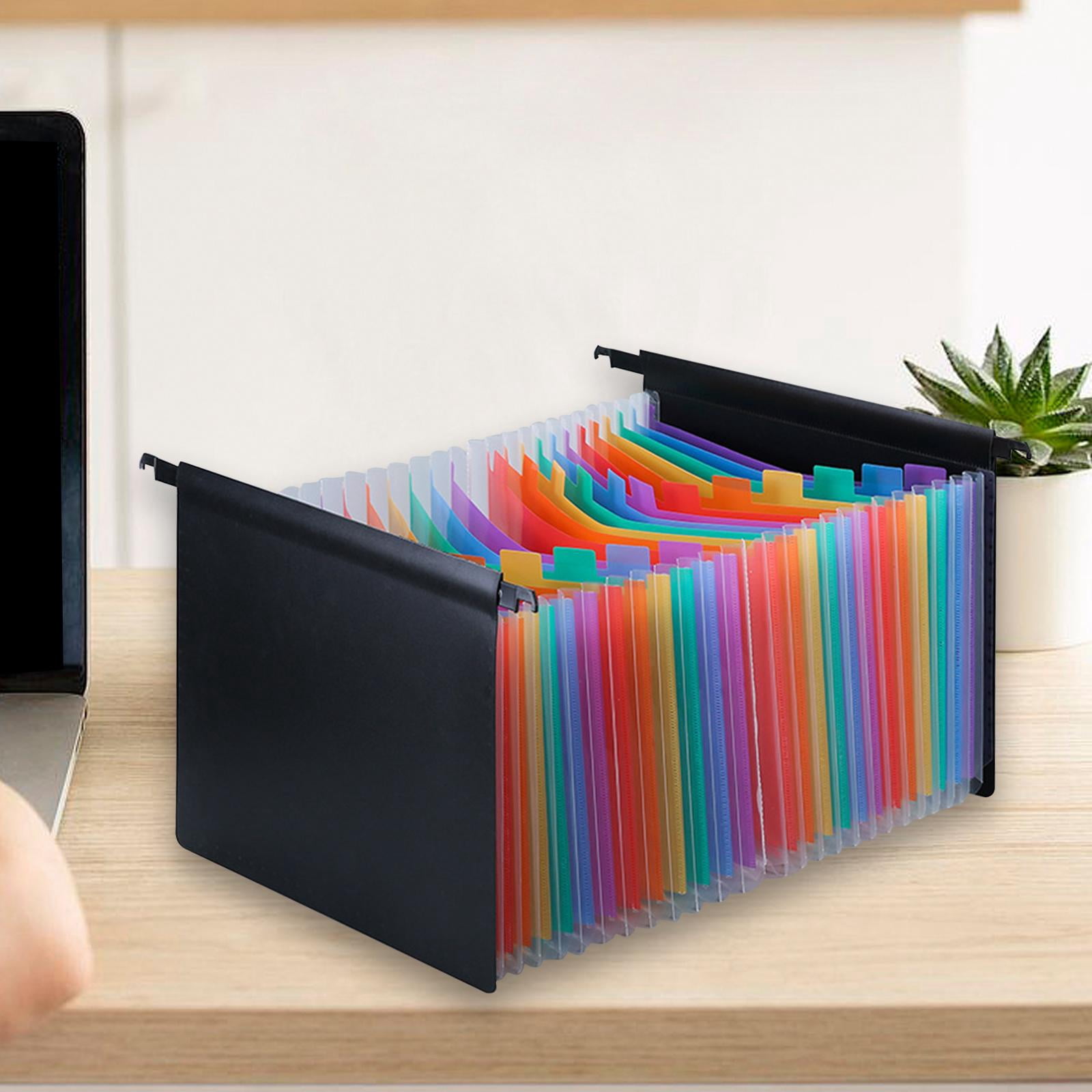 figatia Expanding Hanging File Folder File Organizer, 25 Pocket with Tabs A4 Letter Size, Document Folder for Filing Cabinet, Papers , Colorful