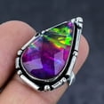 thumbnail image 2 of Natural Dichroic Glass Gemstone 925 Sterling Silver Jewelry Ring Size 7, 2 of 2