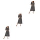 thumbnail image 3 of Qarigey Vestido de noche de mujer Reemplazo casual Cuello Manga larga Doble bolsillo Cremallera Transpirable Oficina Ropa de dormir Negro Type1 NO1, 3 of 6