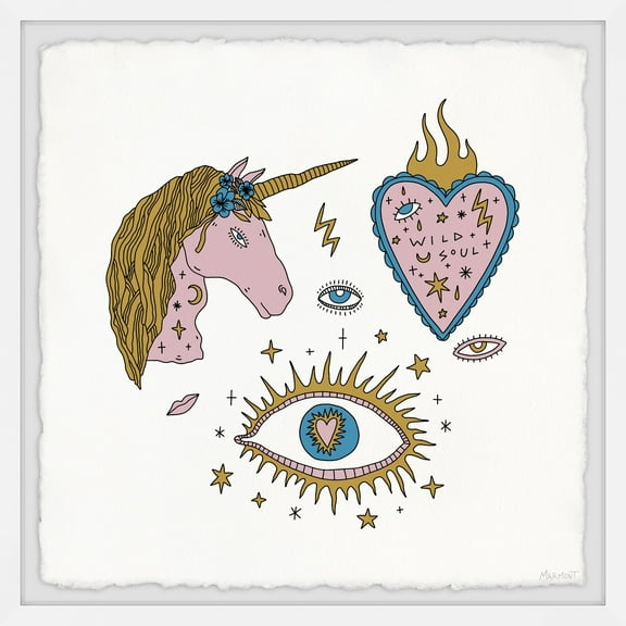 Marmont Hill Unicorn Swag Framed Painting Print