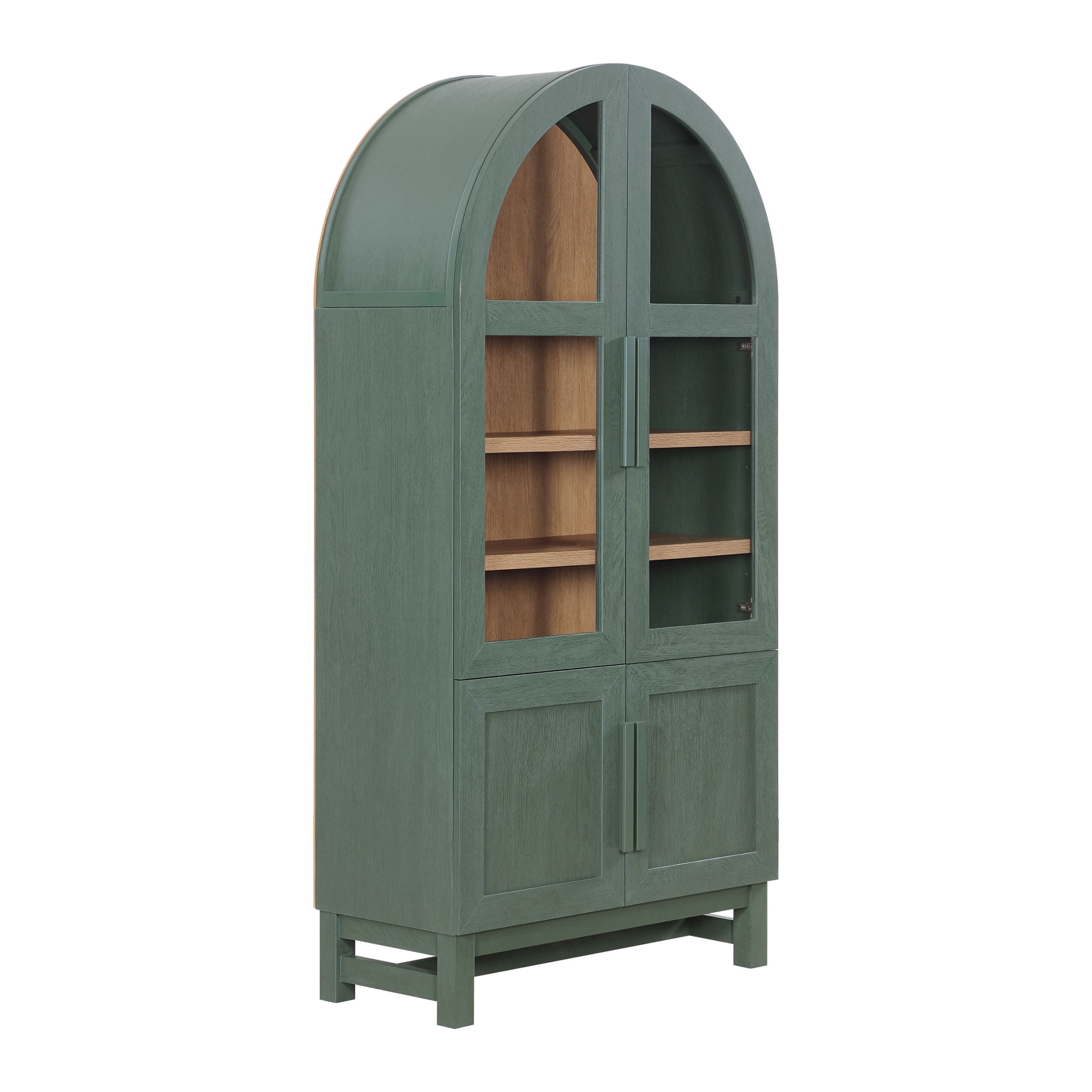 Better Homes & Gardens Juliet Kitchen Rounded Arch Cabinet, Deep Green Finish