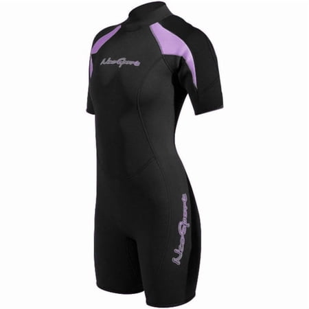 NeoSport Wetsuits 3mm Women s Back Zip Shorty - 12 - Black/Lavender