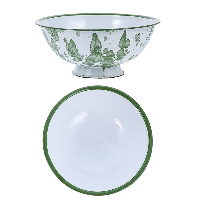 unbranded 2Ud Sturdy White Enamel Storage Bowl Multifuncional Para Ramen Y