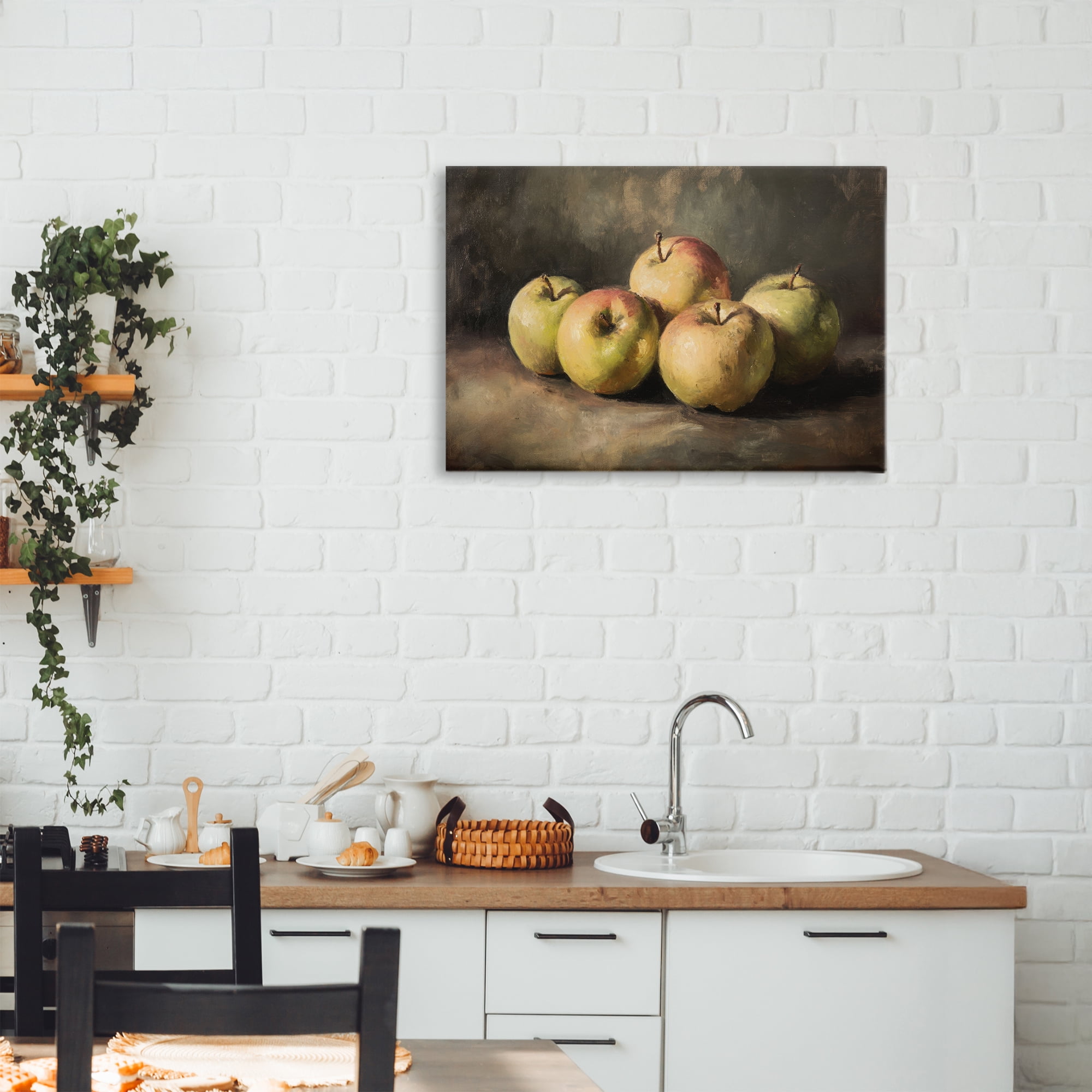 Stupell Industries Apples in Soft Shadow Canvas Wall Art, design by Petal Prints Design