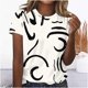 thumbnail image 2 of Tops Cortos para Mujeres Casual de Moda Impreso Cuello Redondo, Camiseta de Manga Corta para el Uso Diario, Fiesta Y Cómodo, 2 of 4