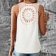 thumbnail image 3 of Chaleco sexy liso de moda para mujer: top de encaje con espalda hueca, cuello en V, mangas 3/4, poliéster, tallas S-XXL, perfecto para verano/ocasiones informales., 3 of 8