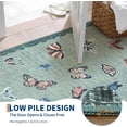thumbnail image 6 of Memoryfield 9' x 12' Modern Butterfly Print Area Rug, Washable, Non-Slip, Low-Pile Carpet for Living Room, Bedroom, Green, 6 of 6