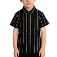 thumbnail image 2 of YunPes Boys' Casual Striped Button down Short Sleeve School 𝐔niform Shirts for Toddler Kids Summer Tops Birthday Wedding Outfits, 2 of 4