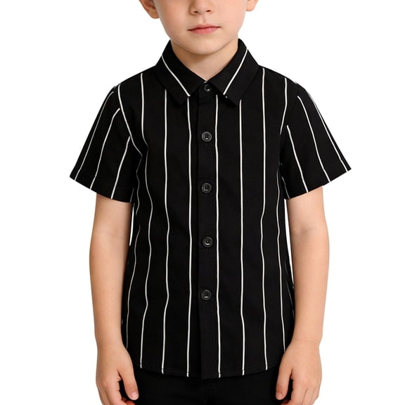 EnJoCho Boys Button Down Dress Shirt Formal Short Sleeve Collar Summer School Unifor𝗆 Toddler Kids Casual Comfortable Lightweight Soft Everyday Wear Holiday Gift