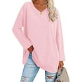 thumbnail image 2 of Camiseta De Manga Larga Para Mujer, Blusa Informal Suave De Color Liso Para Mujer, Hombros Caídos De Gran Tamaño, Cómoda Y Elegante Para Uso Diario ANGGREK Camiseta de manga larga para mujer, 2 of 6