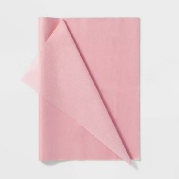 8ct Tissue Paper Pink -  Gift Bag Tissue for Fall & Easter, Solid Pattern, 16.5" x 24"