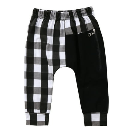

Canis Toddler Kids Boys Plaid Zipper Bottom Pants Panty Harem Pants Trousers
