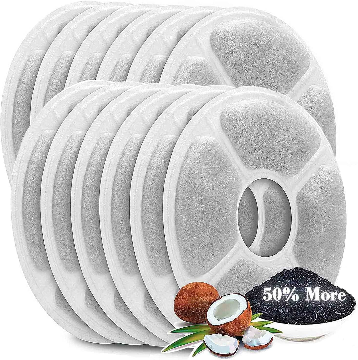 Cat Water Fountain Filters 12 Pack,50 More Activated Carbon Filters