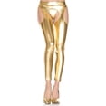 thumbnail image 2 of Music Legs Women's Footless wet look suspender tights 35111-GOLD, 2 of 2