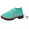 thumbnail image 6 of Women's Lace Up Knit Mary Jane Shoes Breathable Slip On Dress Shoes Chunky Heel Non Slip Walking Shoes Black Size 7.5, 6 of 7