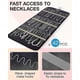 thumbnail image 2 of Hanging Jewelry Organizer Storage Roll With Hanger Metal Hooks Double-sided Jewelry Holder For Earrings, Necklaces, Wall, Door, 1 Piece, Large, Black, 2 of 5