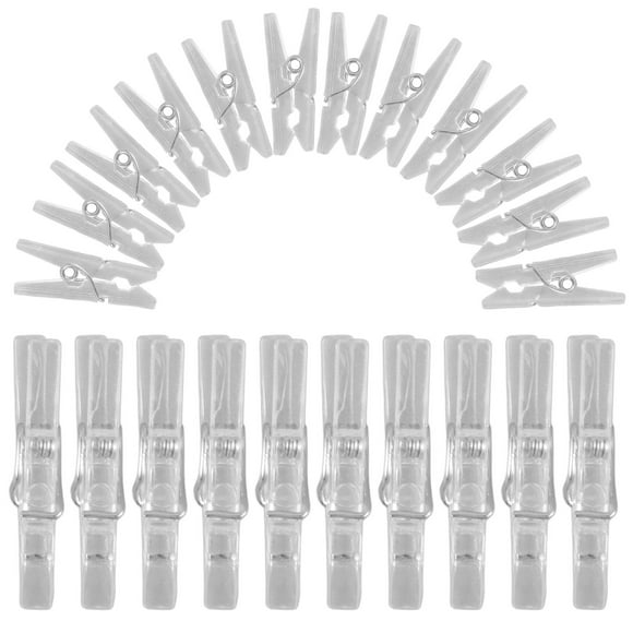 MIANGASTORE 50 Pcs Petites Pinces à Vêtements Transparentes Pinces à Linge Transparentes Clips de Classeur Pinces à Ressort pour Suspendre Vêtements Photos Fichiers Photo