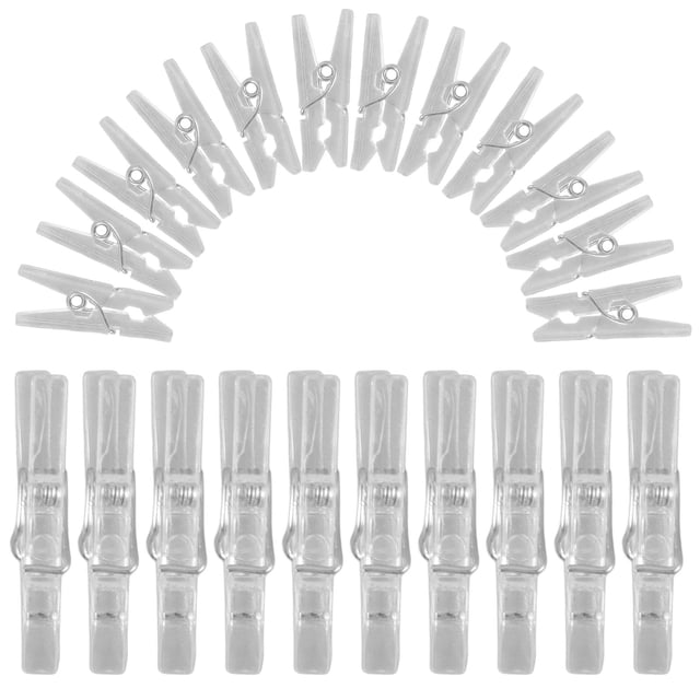 MIANGASTORE 50pcs Small Clear Clothes Clothes Clothespins Transparent Clear Clips Binder Photo Clips Hanging Spring Clips Clamps for Hanging Clothes Photos Picture File
