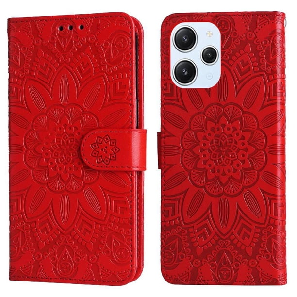 Funda tipo cartera GANGXUN para Xiaomi Redmi 12 4G , diseño girasol, cuero PU, soporte, cierre magnético, tarjetero