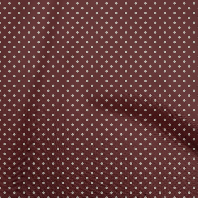 oneOone Velvet Maroon Fabric Polka Sewing Craft Projects Fabric Prints By Yard 58 Inch Wide